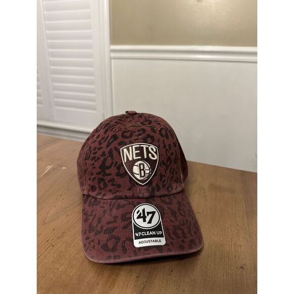 Brooklyn Nets '47 Brand Clean Up Strap Back Hat Cap NEW NBA Cheetah Print - Picture 1 of 5